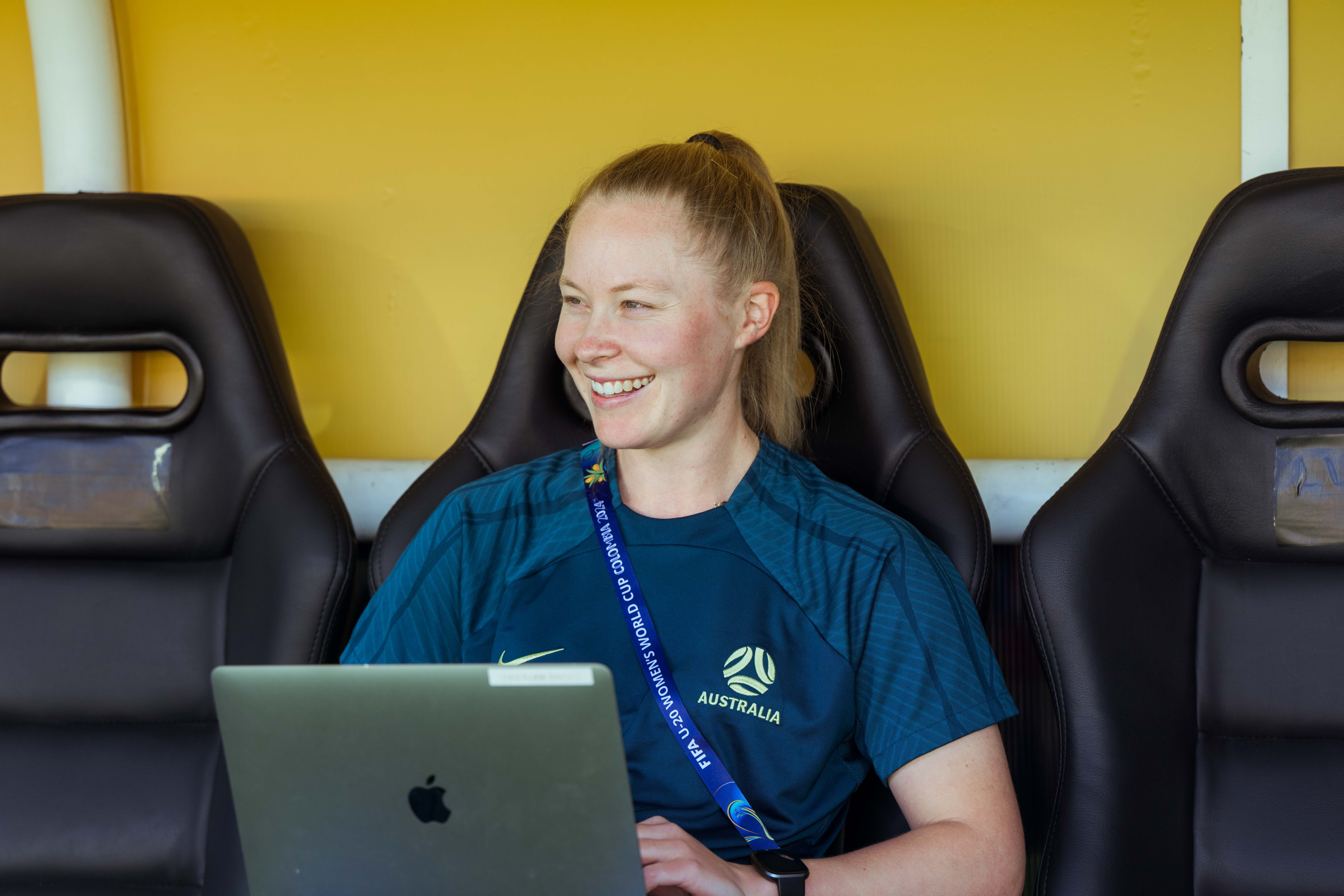 Courtney Krope, analyst, during the FIFA U20 Women's World Cup in Colombia. (Photo: Ann Odong/Football Australia)