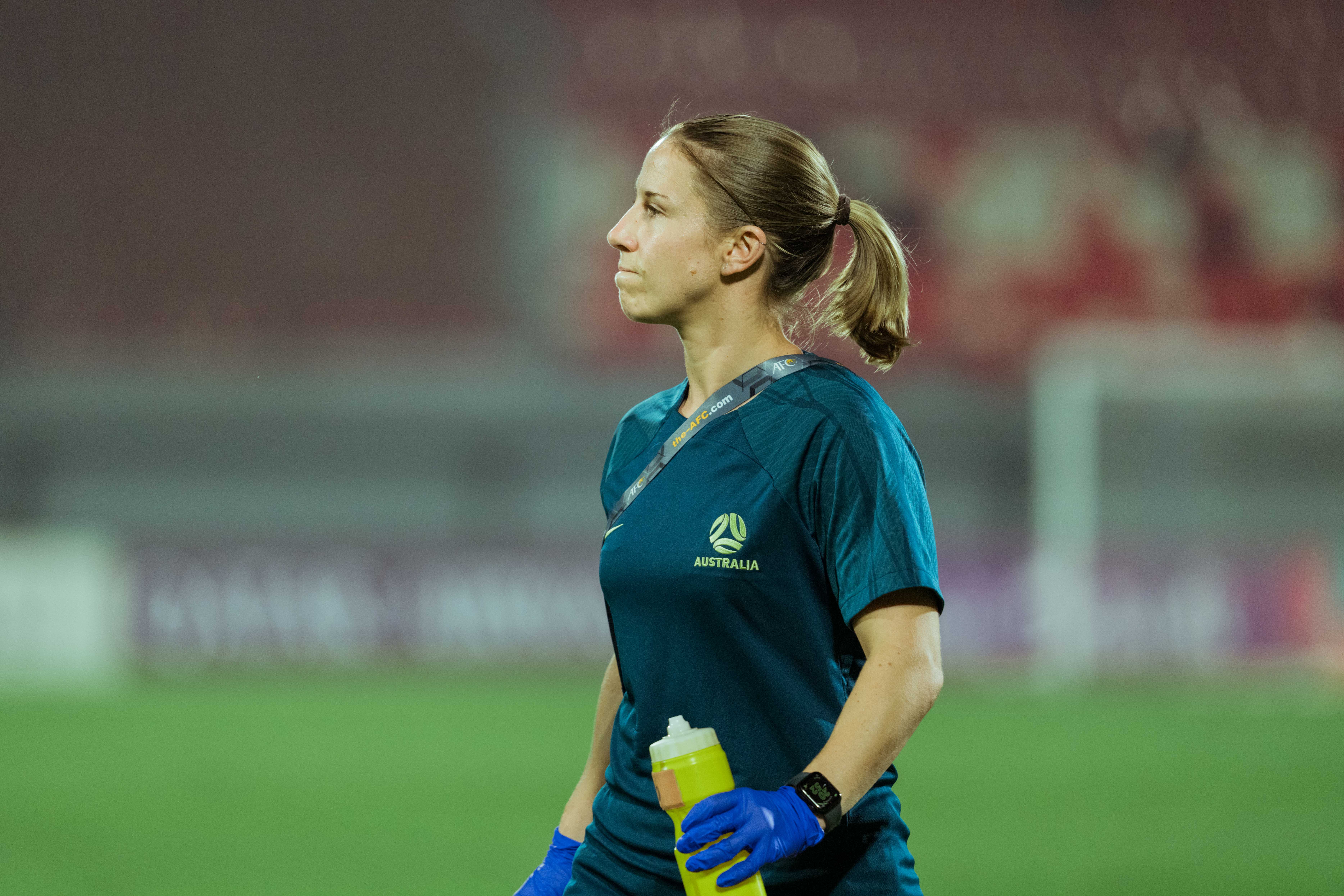 Dr Stella Veith, Physiotherapist, CommBank Junior Matildas, during the AFC U17 Women's Asian Cup. (Photo: Ann Odong/Football Australia)