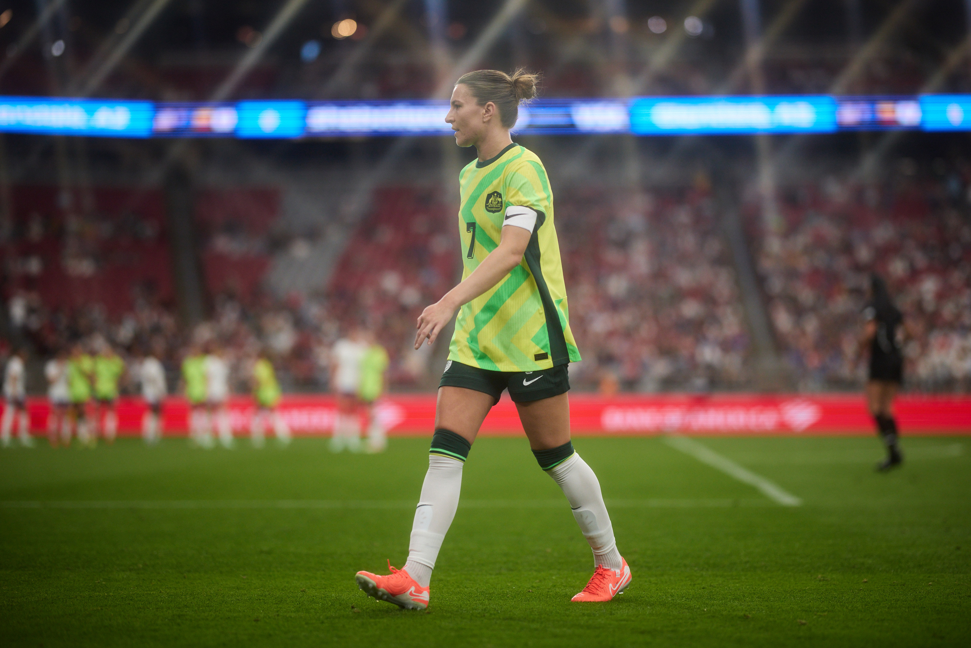 Steph Catley during the SheBelieves Cup game against the USA and Australia. (Photo: Rachel Bach/By The White Line)